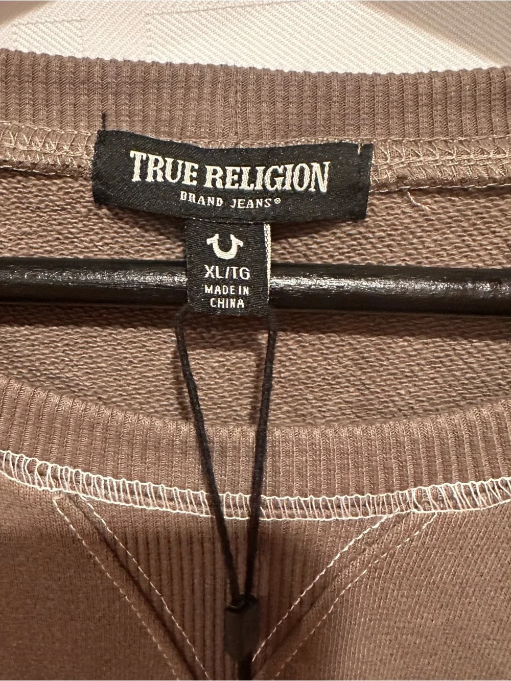 True Religion Crewneck Sweatshirt in Brown with White Logo